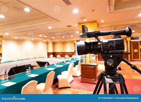 Video Conference Camera in the Meeting Room of Hotel Stock Image ...