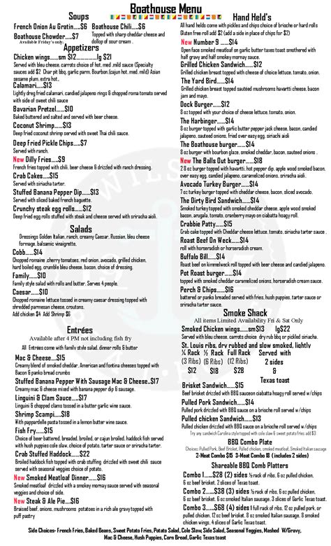 MENU – Wilson Boatyard Marina