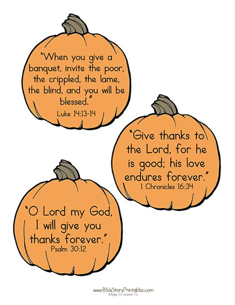 Thanksgiving Bible Printables - Bible Story Printables