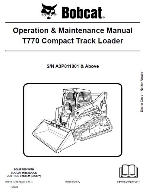 Bobcat T770 Loader Service Manual