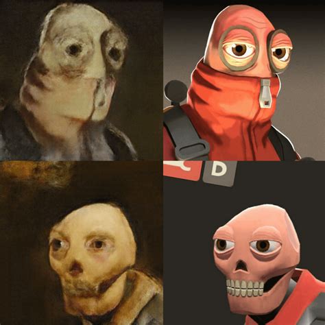 Using Portrait AI on cursed Pyro loadouts was a mistake : tf2