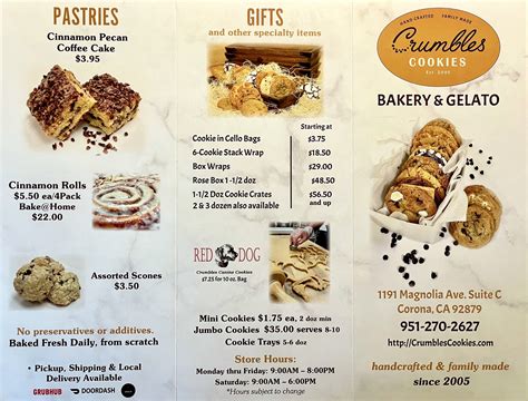 Menu — Crumbles Cookies