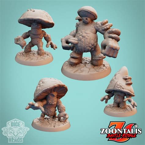 Mushrooms Myconid Fungi Dnd Miniatures Unpainted 3D - Etsy