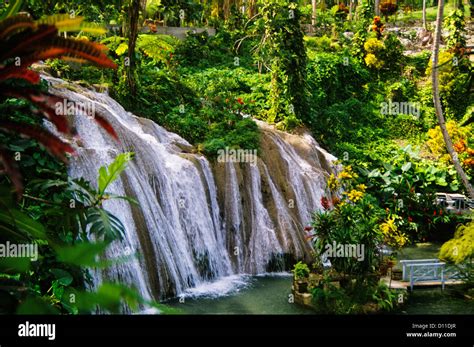 WATERFALL AT RUINS RESTAURANT OCHO RIOS JAMAICA Stock Photo - Alamy