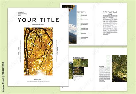 Minimalist Magazine Layout Stock Template | Adobe Stock