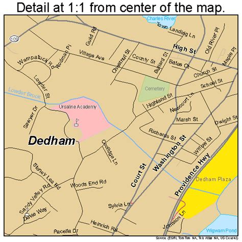 Dedham Massachusetts Street Map 2516530