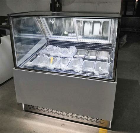 Sliding Door Ice Cream Display Fridge Commercial Gelato Freezer Showcase