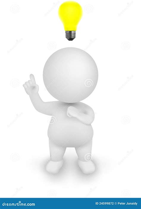 3d Man Vector Illustrator Having An Idea. Stock Photography - Image: 24599872