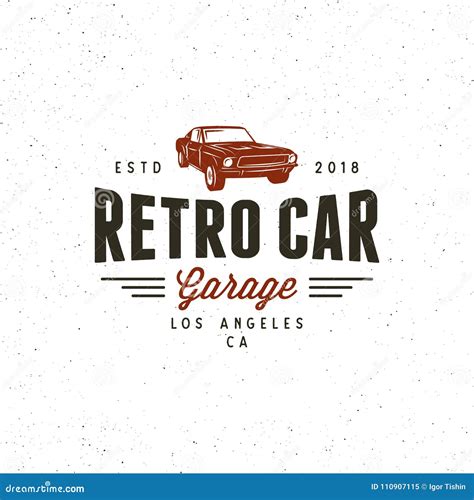 Vintage Muscle Car Garage Logo. Vector Illustration Stock Vector ...