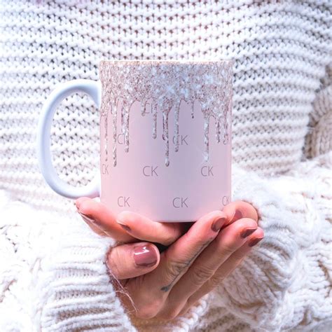 Blush pink glitter drips sparkle monogram coffee mug | Zazzle | Monogram coffee mug, Pink ...