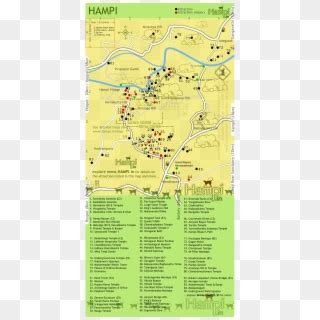 Map Show The Location Of Various Monuments In Hampi - Map Of Hampi Monuments, HD Png Download ...