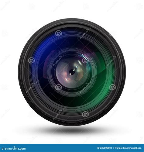 Front View of Camera Lens Isolated on a White Background Stock Image - Image of background ...