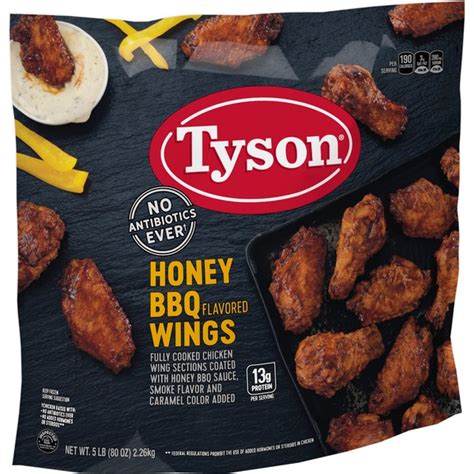 Tyson Fully Cooked Honey BBQ Bone-In Chicken Wings, 5 lb. (Frozen) (5 lb) from BJ's Wholesale ...