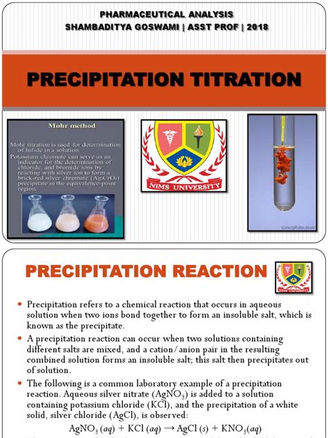 Precipitation Titration | PDF | Precipitation (Chemistry) | Salt (Chemistry)