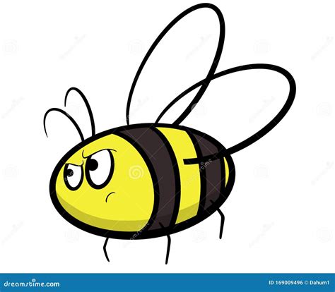 An Angry Bumble Bee with a Scowl on Its Face Stock Illustration - Illustration of cute, comb ...