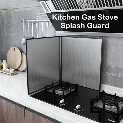 Kitchen Gas Stove Splash Guard Oil Baffle Stainless Steel Oil Baffle ...