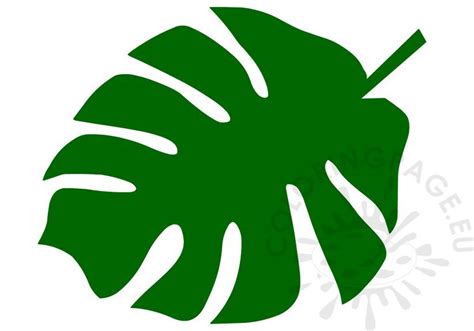 Green Tropical Leaf Template – Coloring Page