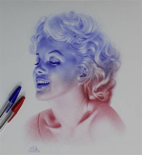 marilyn monroe with ballpoint pens on Behance | Ballpoint pen drawing ...