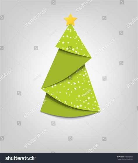 Creative Christmas Tree Card Vector Origami Stock Vector (Royalty Free) 111571322 | Shutterstock