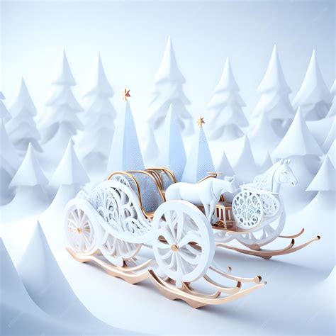 Premium AI Image | Sleigh ride Christmas soft white color wallpaper picture