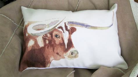 Longhorn Accent Throw Pillow Rustic Western Pillow Cover - Etsy