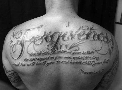 30 Forgiven Tattoo Designs For Men - Word Ink Ideas