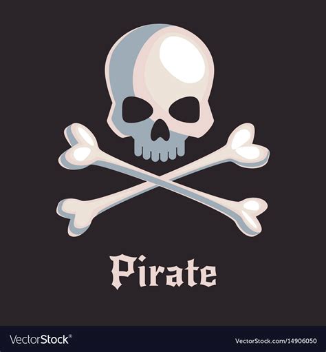 Pirate skull and bones sign Royalty Free Vector Image