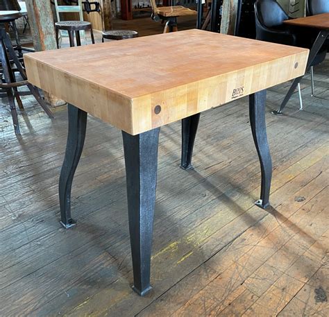 Vintage Industrial Butcher Block Table / Island - SOLD - Vintage Industrial by Get Back, Inc