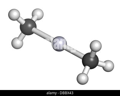 Dimethylmercury (organomercury compound), chemical structure. Skeletal ...