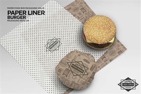 Burger Paper Liner Packaging Mockup | Paper liner, Packaging mockup ...