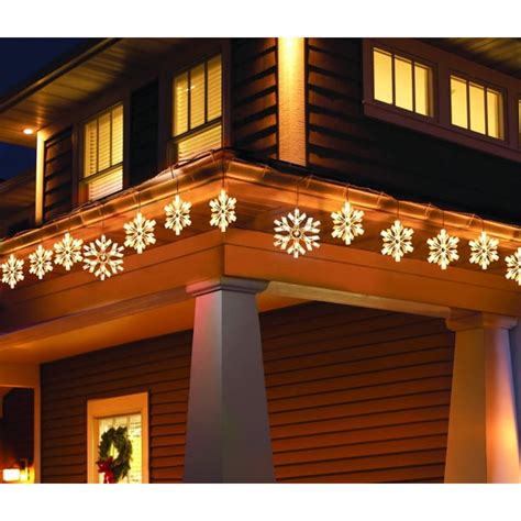 Holiday Time Twinkling Snowflake Icicle Light Set Comes With 105 Lights White Wire Clear Bulbs ...