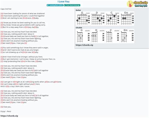 Chord: I Love You - tab, song lyric, sheet, guitar, ukulele | chords.vip