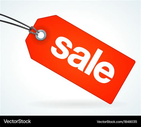 Red sale tag Royalty Free Vector Image - VectorStock