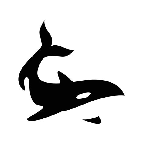 orca silhouette design. predator fish logo vector. aquatic animal ...