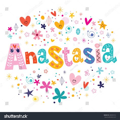 Anastasia Girls Name Decorative Lettering Type Stock Vector (Royalty Free) 289301012 | Shutterstock