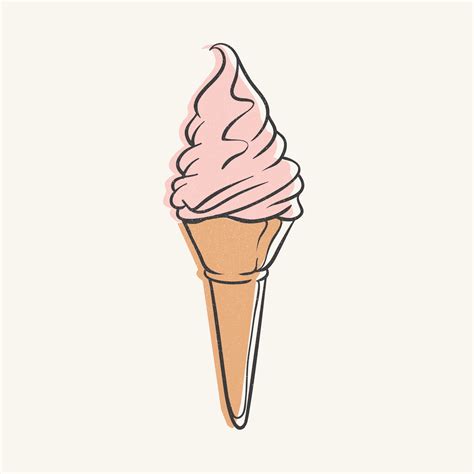 an ice cream cone with pink icing in it's cone, on a white background