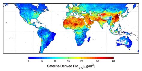 Mappa mondiale inquinamento da PM2.5 - I dati pubblicati dalla NASA