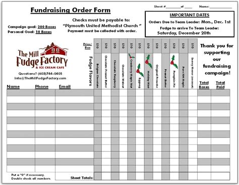 Free Printable Fundraiser Order Form Template - Printable Templates