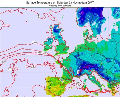 Guernsey Surface Temperature on Sunday 01 Dec at 6pm GMT