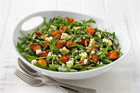 Pumpkin, Feta, Pine Nut and Rocket Salad - Leafy Patch