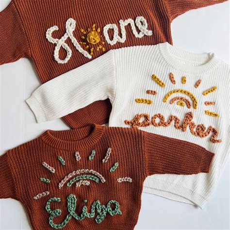 Custom made baby and toddler name sweaters Clothes Embroidery Diy, Name ...