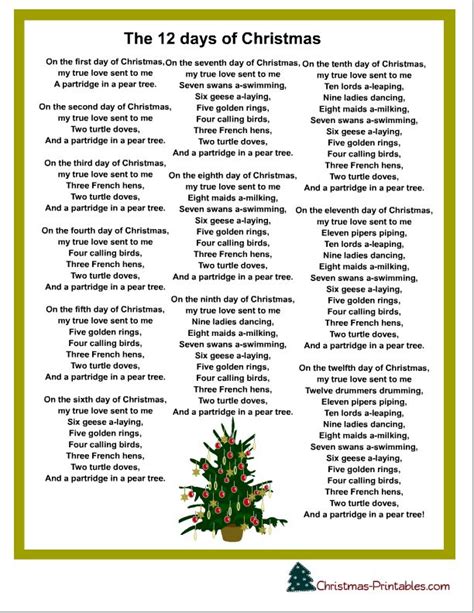 What Is The 12 Days Of Christmas Song Meaning - Printable Online