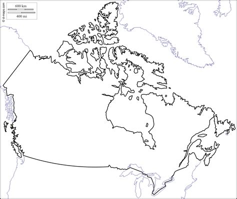 an outline map of the united states and canada, as shown in this coloring page