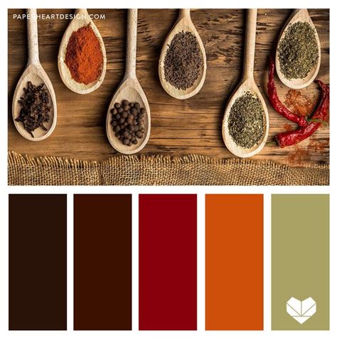 Color Palette: Herbs + Spices Earth Tones — Paper Heart Design | Food colors palette, Color ...