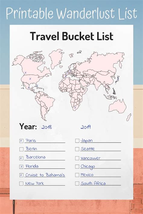 Tennessee Bucket List Printable Travel Bucket List US Letter A4 Travel Planner Checklist ...