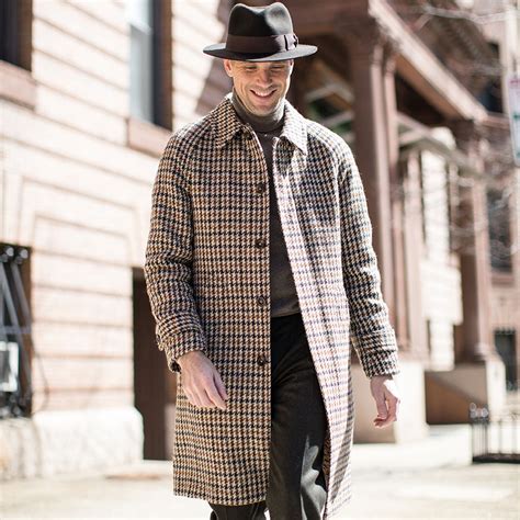 Houndstooth Balmacaan Coat - He Spoke Style Shop