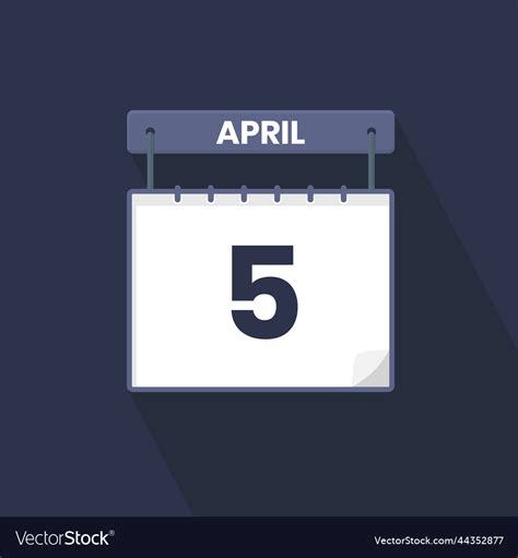 5th april calendar icon april 5 calendar date Vector Image