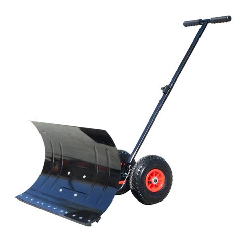 29 Inch Wheeled Snow Shovel Adjustable Height Multi-angle Snow Pusher Garden Snow Plow Shovel ...