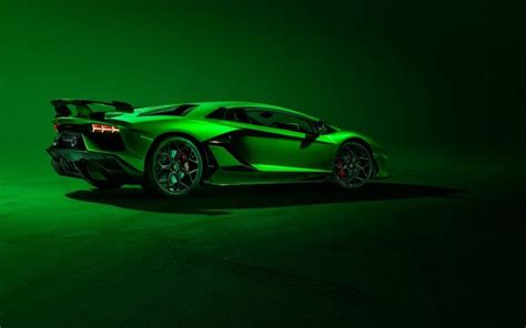 Wallpaper Side view, green, Lamborghini Aventador SVJ Lamborghini Aventador, Green Lamborghini ...