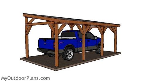 12x24 Do It Yourself Lean to Carport Plans | MyOutdoorPlans | Free ...